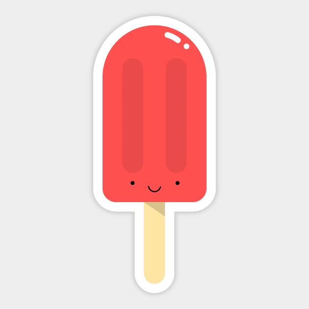 Cute Red Ice Pop Sticker by designminds1